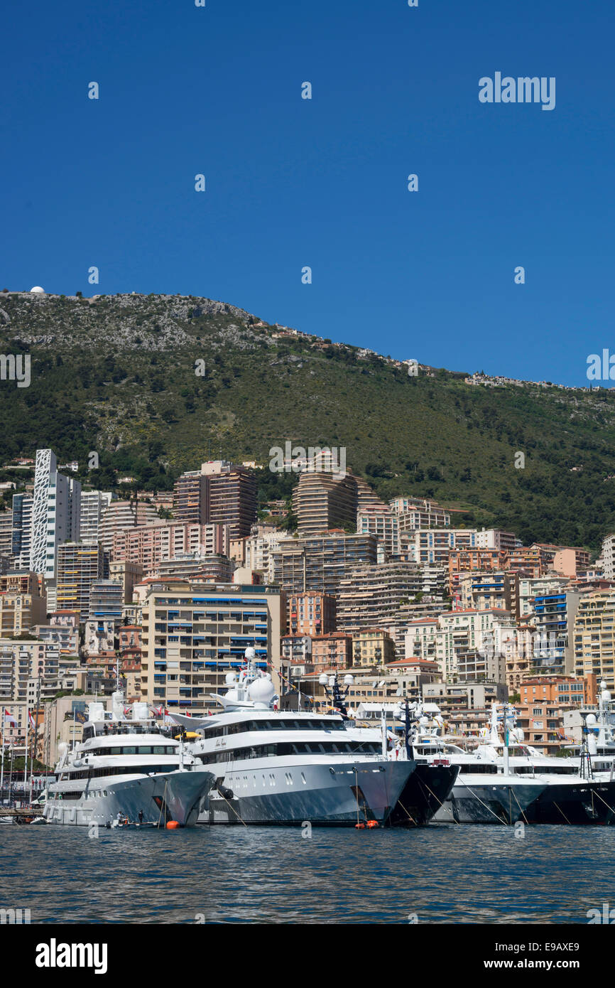 Port Hercule, Monaco, Montecarlo, Cote d &#39; Azur, Frankreich Stockfoto