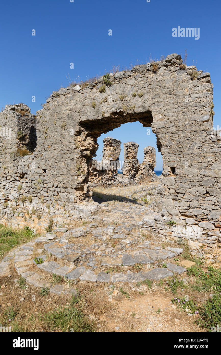 Odeon, antike Stadt Anemurium, Anamur, Provinz Mersin, rauen Kilikien, türkische Riviera, Türkei Stockfoto