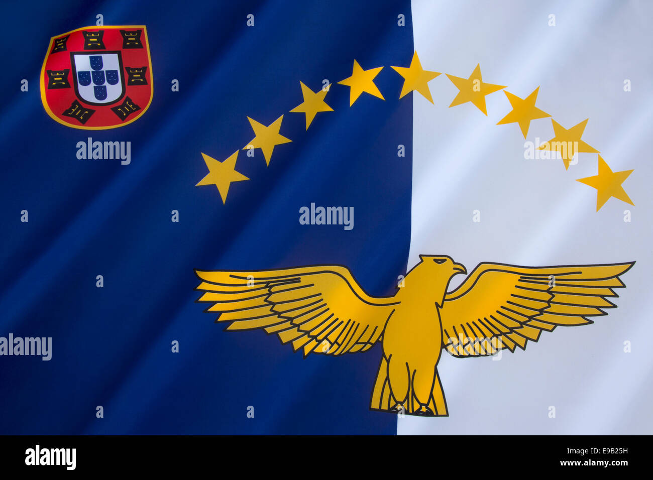 Flagge der Azoren Stockfoto