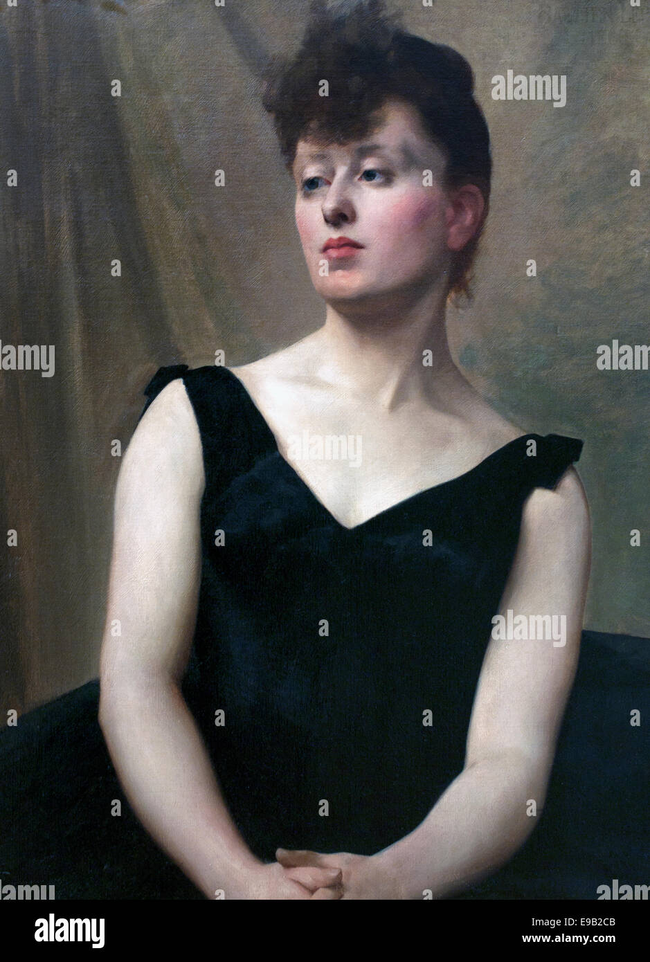 Porträt Mademoiselle Xoupp - Portrait Miss Xoupp 1869 Jules Bastien-Lepage 1848-1884-Frankreich-Französisch Stockfoto