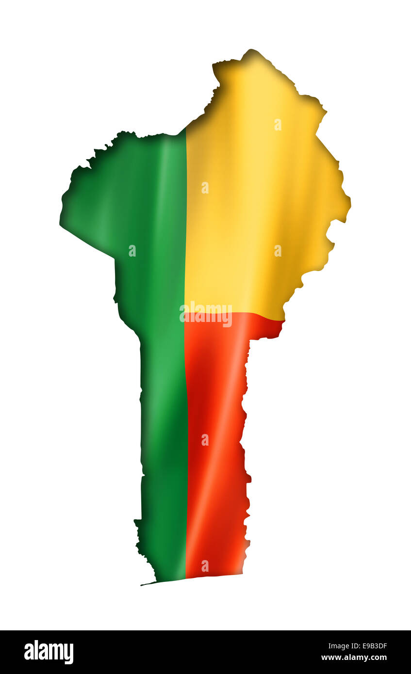 Benin-Flagge abzubilden, drei dimensionalen Render, isoliert auf weiss Stockfoto