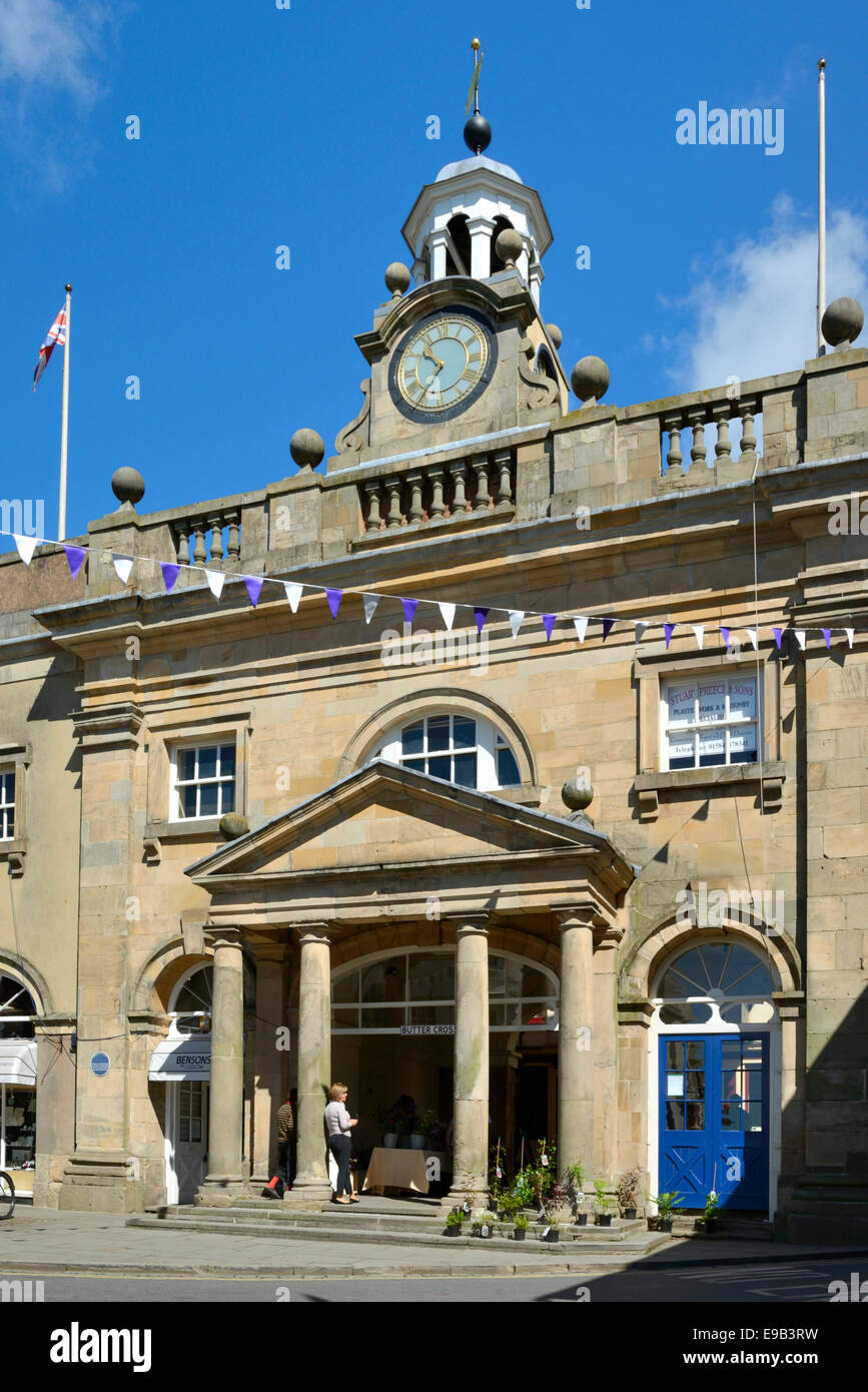 Fassade der Butter Kreuz, Broad Street, Ludlow, Shropshire, England, Vereinigtes Königreich. Großbritannien, Europa Stockfoto