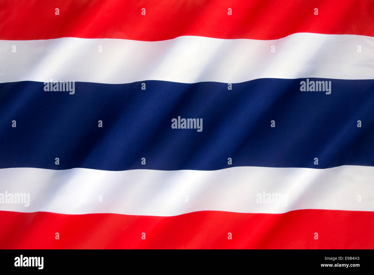 Die Flagge des Königreichs Thailand Stockfoto