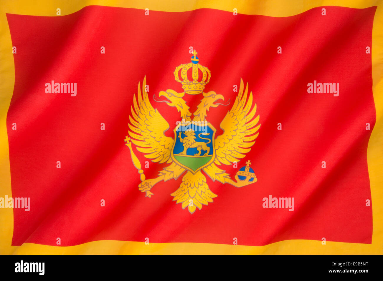 Die Flagge Montenegros Stockfoto