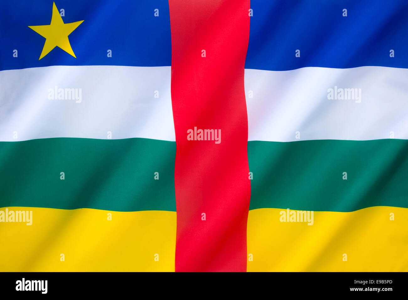 Flagge der Zentralafrikanischen Republik Stockfoto