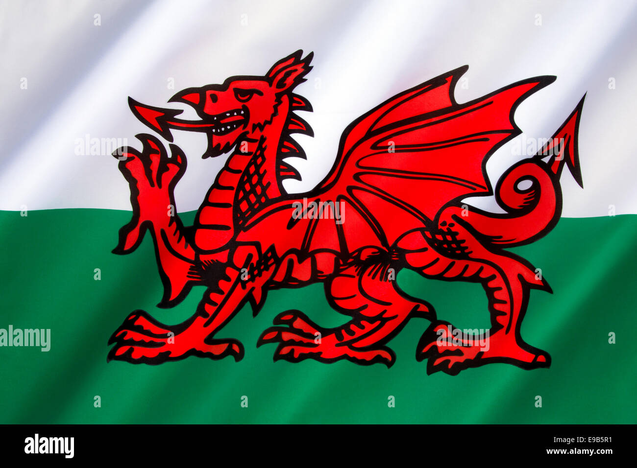 Flagge von Wales - Vereinigtes Königreich Stockfoto