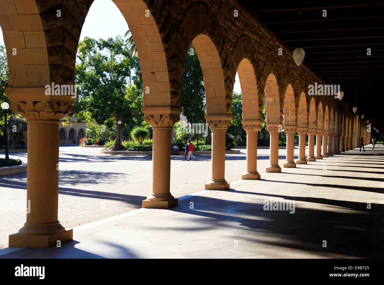 Stanford University in Kalifornien am späten Nachmittag. Stockfoto