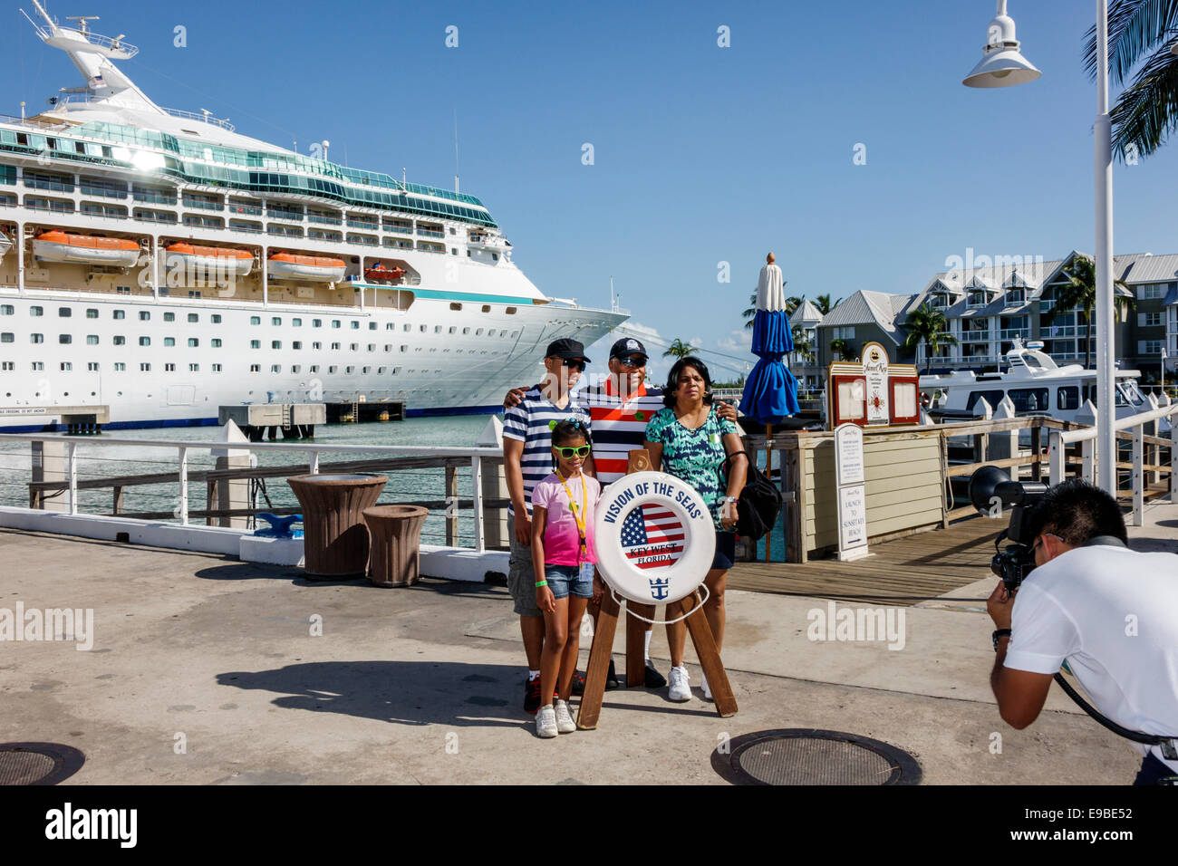 Key West Florida, Keys Westin Key West Resort & Marina, Sicht auf das Meer, Royal Caribbean Lines, RCL, Kreuzfahrt-Schiff, Hafen, Wasser, Golf von Mexiko, Schwarzes B Stockfoto