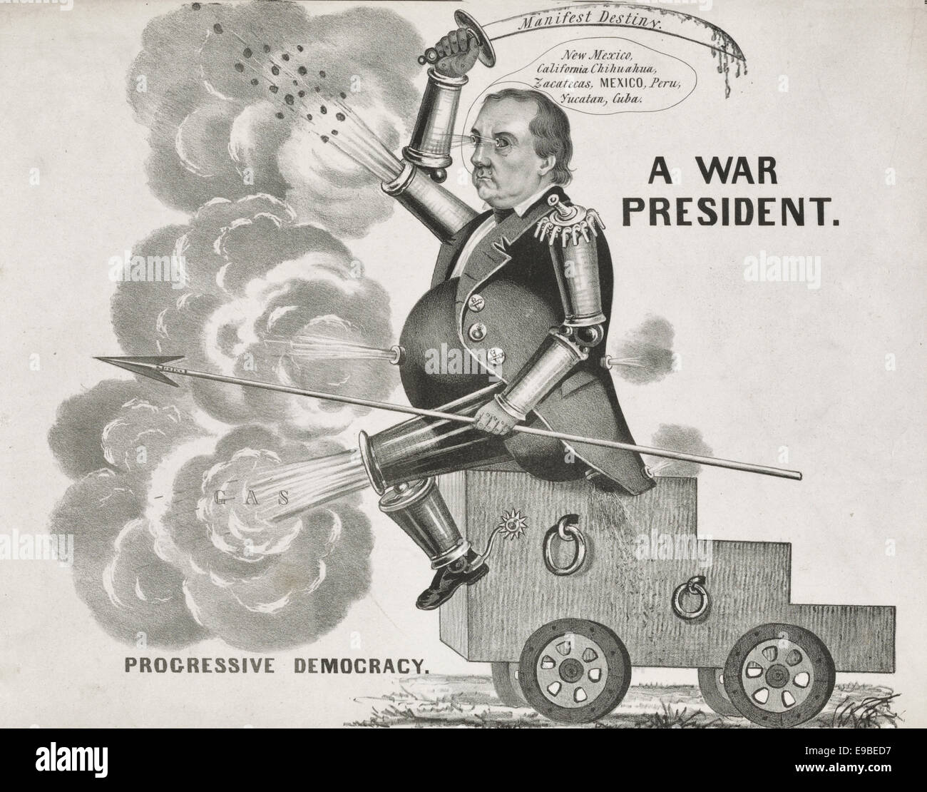 Ein Krieg Präsident, Progressive Demokratie Präsidentenkampagne 1848 Stockfoto
