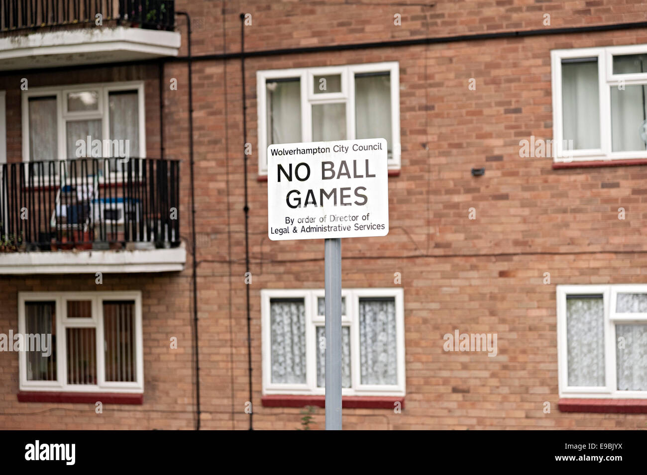Signieren des Rates flache Wolverhampton keinen Ballspiele Tettenhall Holz Stockfoto