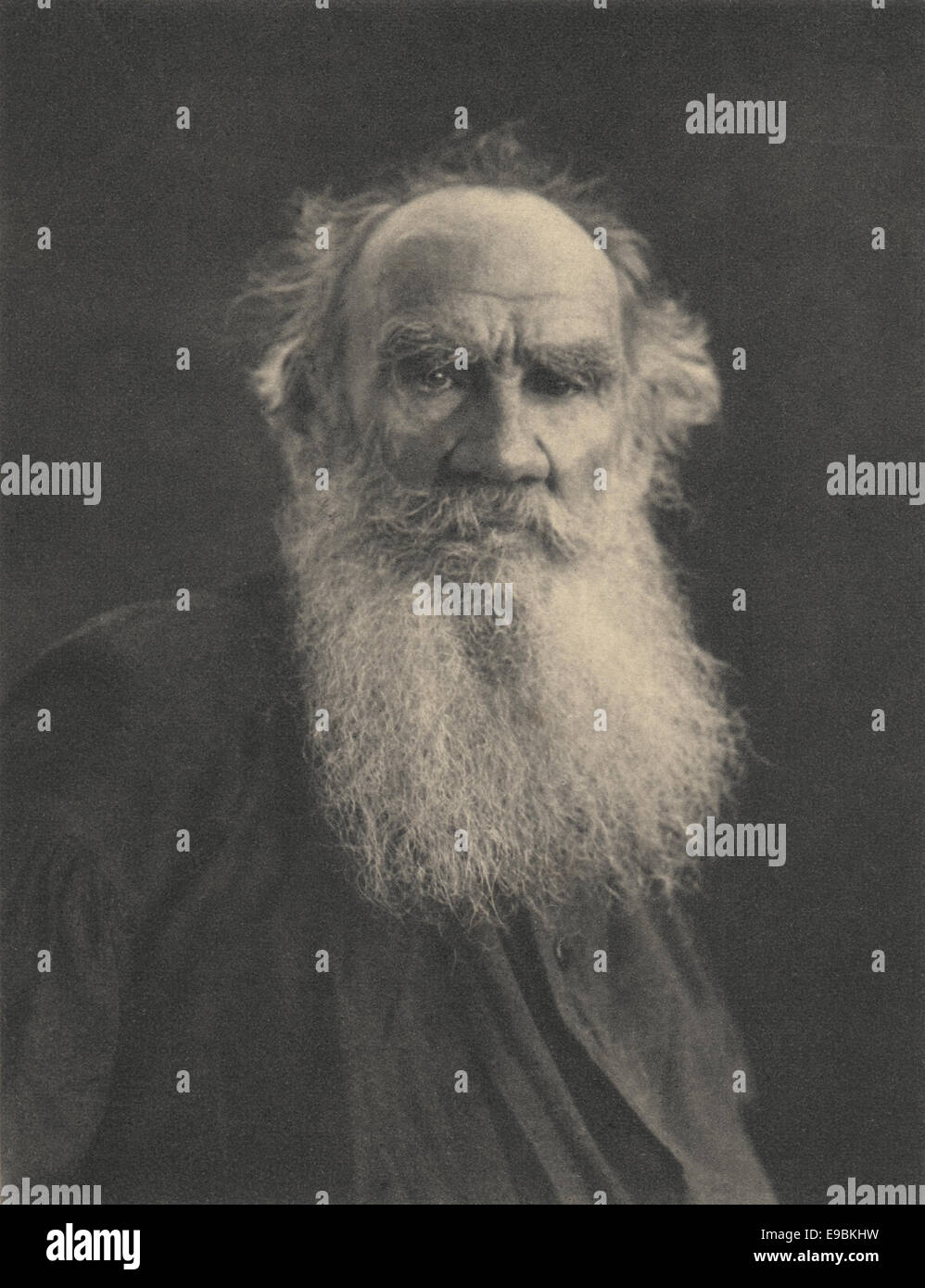 Porträt des großen russischen Schriftstellers Leo Tolstoy, 1908 Stockfoto