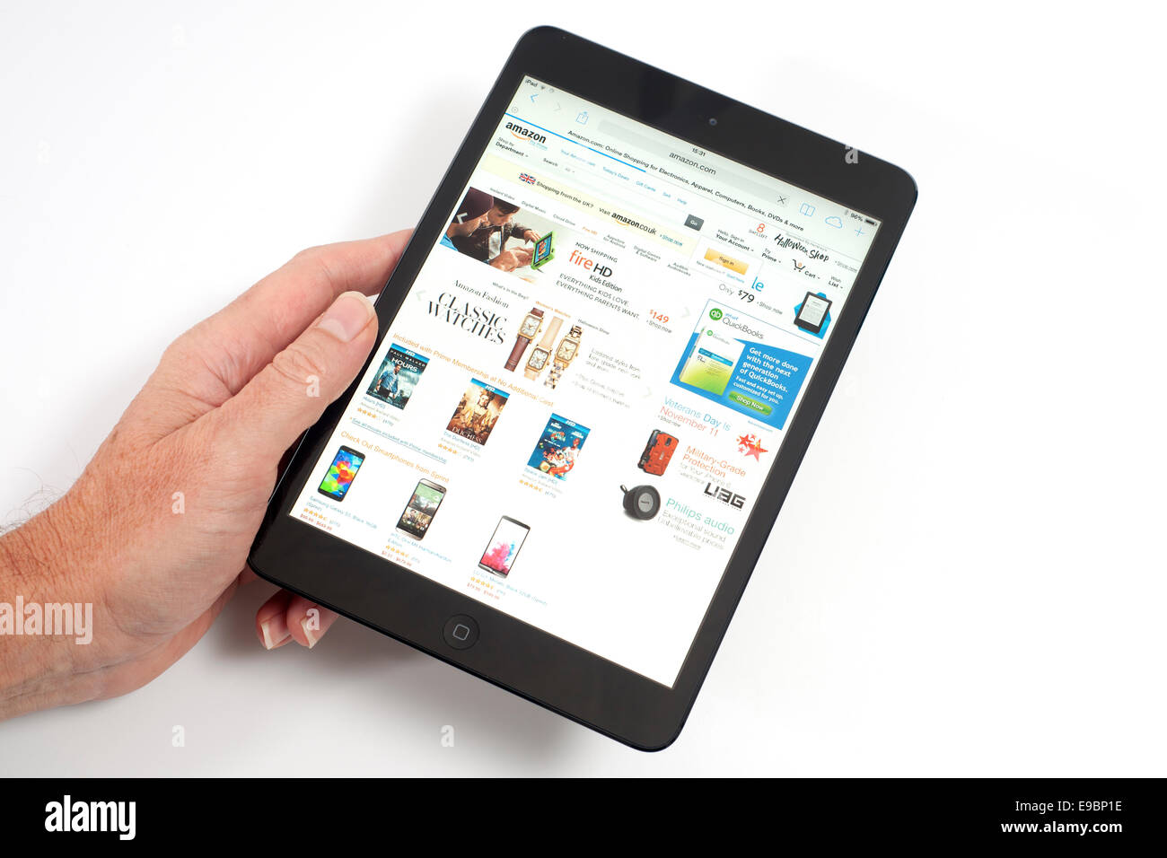 iPad Mini mit Amazon shopping-app auf dem Bildschirm Stockfoto