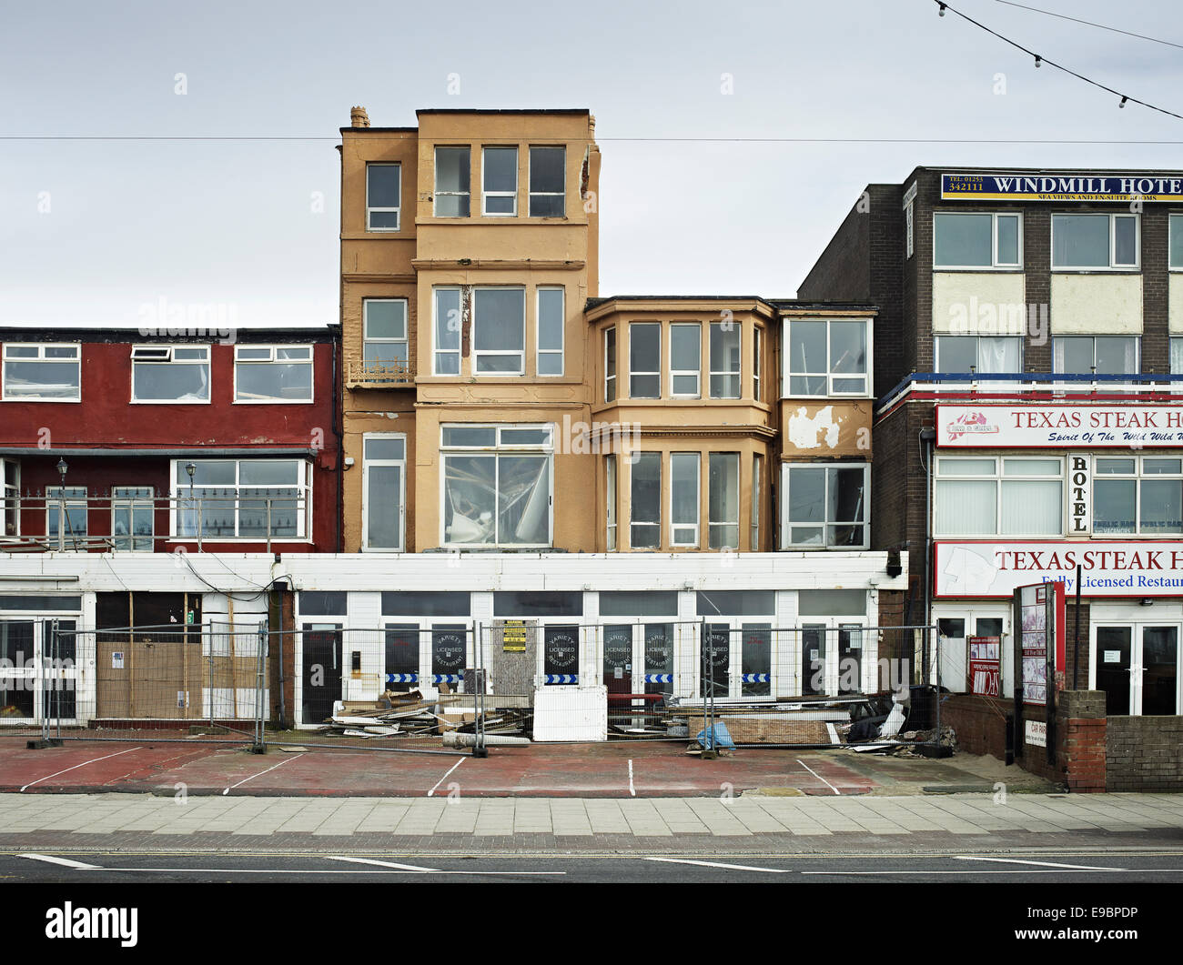 Bilder aus der Serie 'Vergnügen Prom' von Mark Reeves, Fotografien, die Erkundung der neuen Promenade Sanierung in Blackpool Stockfoto