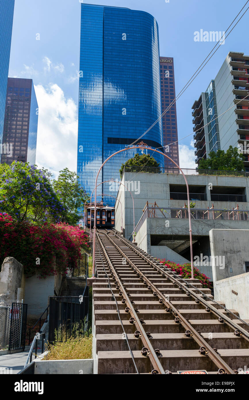 Angel's Flight standseilbahn zwischen Hügel St und California Plaza, Bunker Hill, Los Angeles, Kalifornien, USA Stockfoto