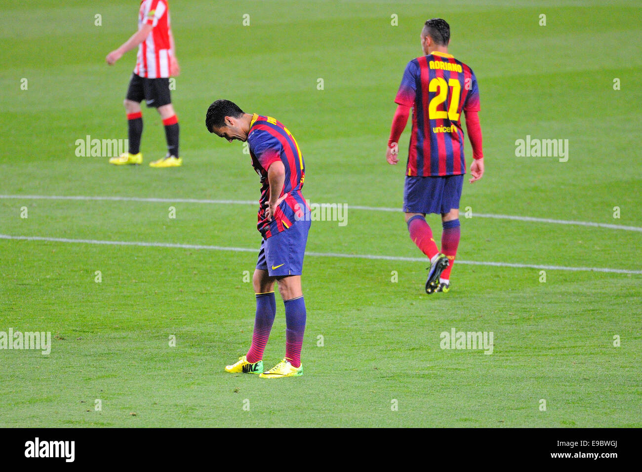 BARCELONA - 21 APR: Pedro Rodriguez, F.C Barcelona-Spieler in Aktion gegen Athletic Bilbao im Camp Nou Stadion. Stockfoto