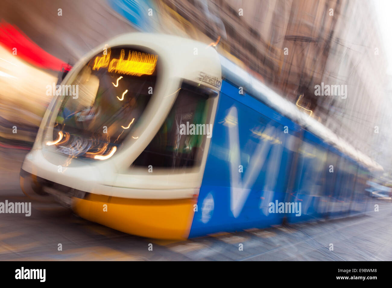 Straßenbahn von Mailand, Lombardei, Italien Stockfoto