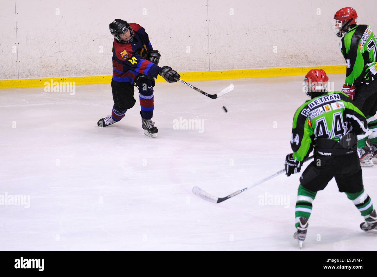 BARCELONA - Mai 11: Spieler in Aktion in der Eishockey-Finale der Copa del Rey (Copa). Stockfoto