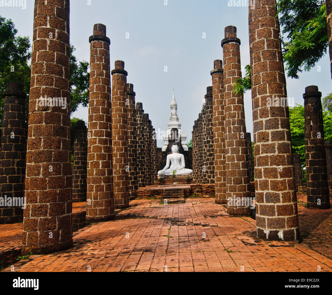 Die Grande Halle des Wat Mahathat, Sukhothai Historical Park Stockfoto