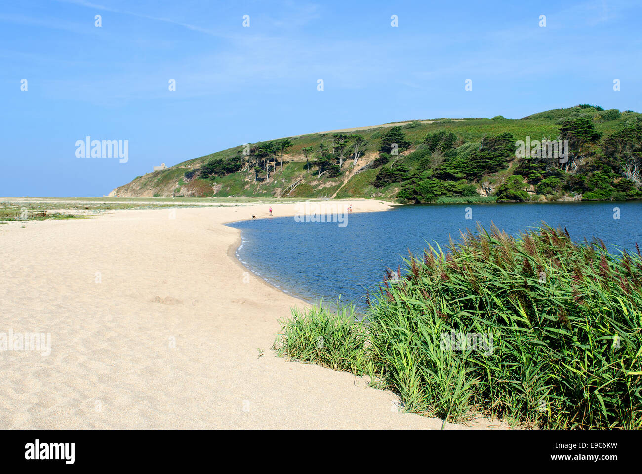 Loe Bar Beach in der Nähe von Helston in Cornwall, Großbritannien Stockfoto