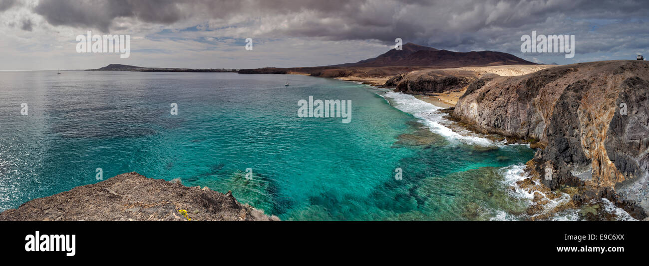 Papagayo-Strand im Naturpark "Los Ajaches" Lanzarote, Kanarische Inseln, Spanien, Stockfoto