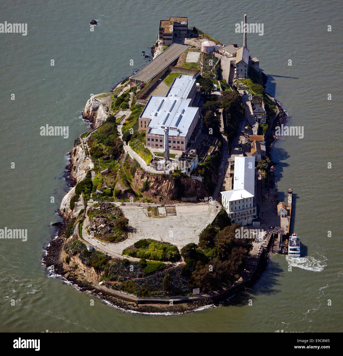 Luftaufnahme Alcatraz Insel San Francisco Stockfoto