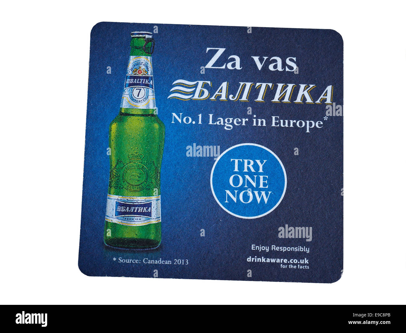 Baltika Bierdeckel Stockfoto