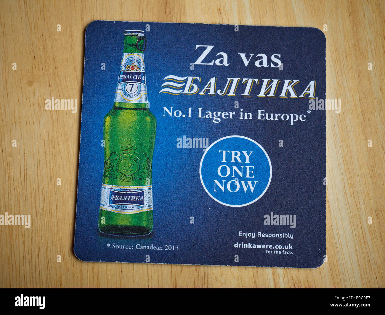 Baltika Bierdeckel Stockfoto