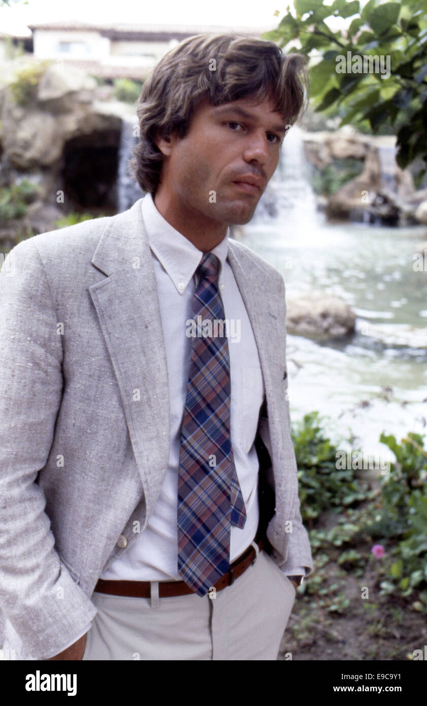 Schauspieler Harry Hamlin am Set von Laguna Hitze im Jahr 1987 Stockfoto