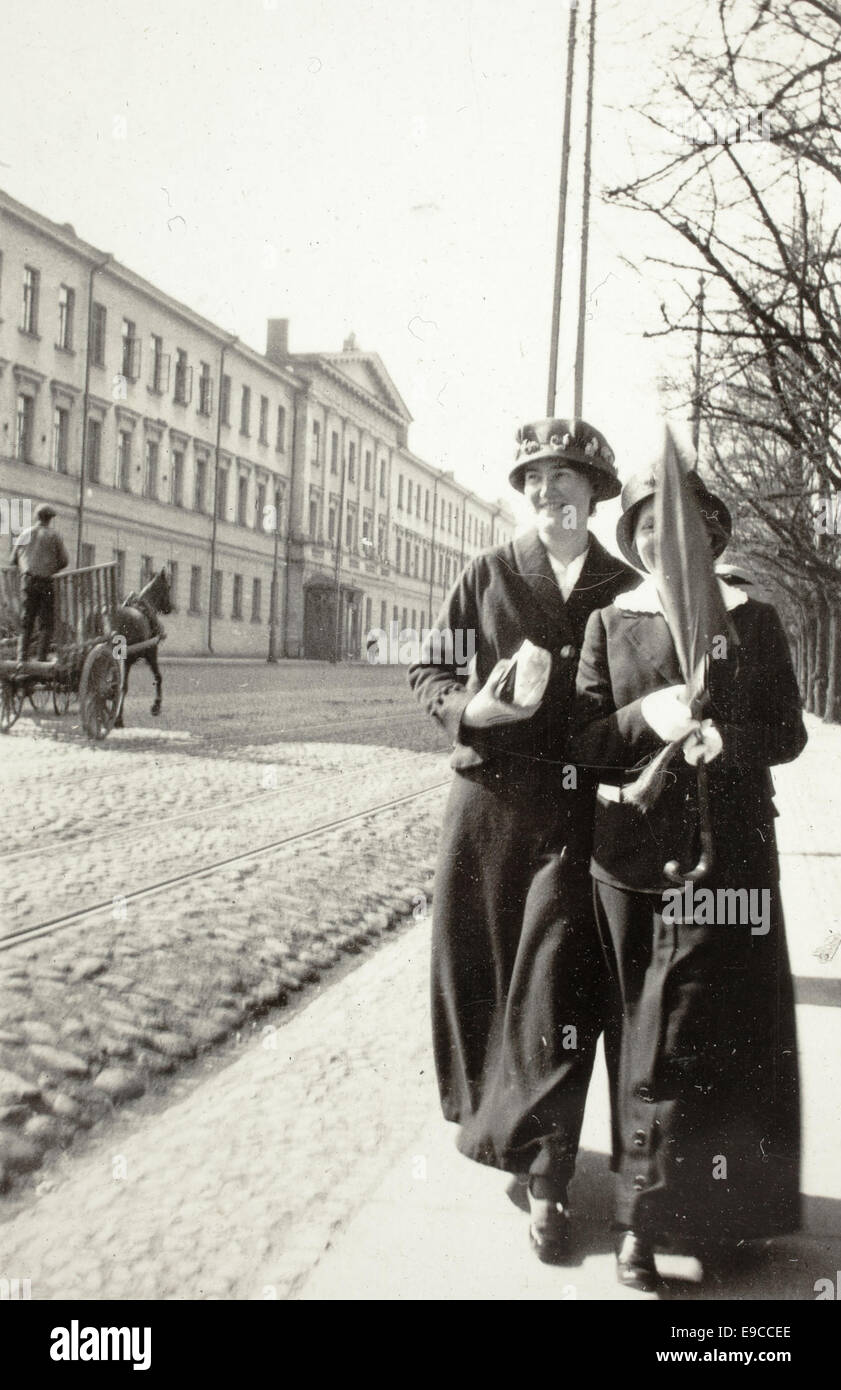 Turku-Kaserne in Helsinki, zerstört während des finnischen Bürgerkriegs 1918 Stockfoto