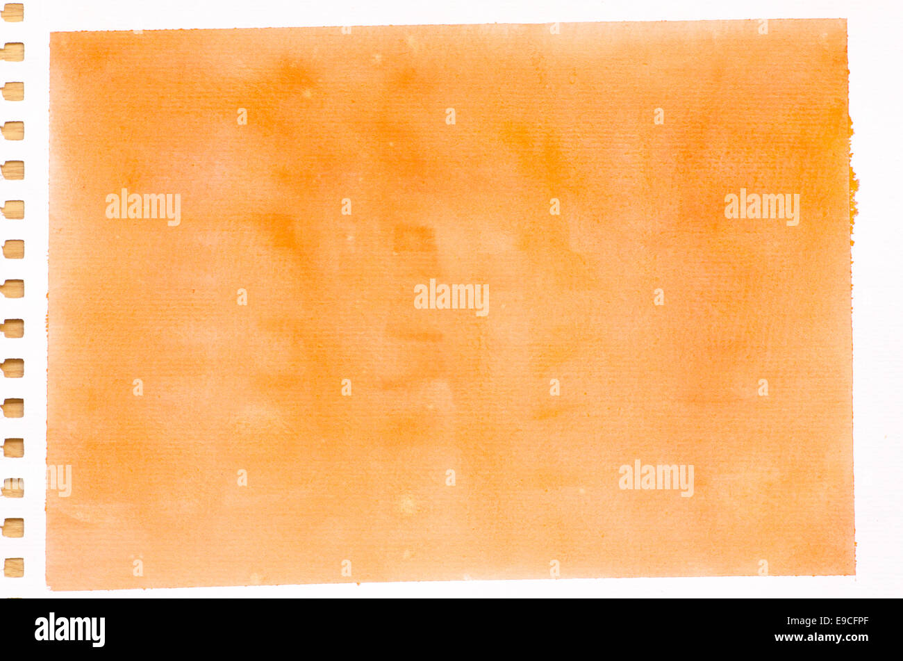 orangem Hintergrund der Aquarellmalerei Textur Stockfoto