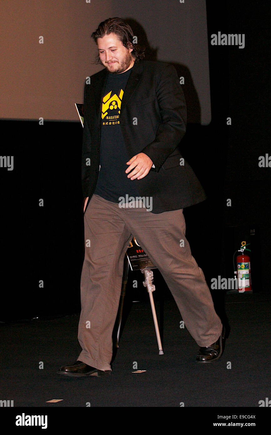 Tokio, Japan. 24. Oktober 2014. Gareth Evans, 24. Oktober 2014, Tokio, Japan: Regisseur Gareth Evans besucht die Bühne Begrüßung des Films "The Raid 2: Jakartas" TOHO Kinos (Nihonbashi) am 24. Oktober 2014 in Tokio, Japan. Die 27. Tokyo International Film Festival ist das größte Kino Festival in Tokio hat vom 24. Oktober bis 31 statt. Bildnachweis: Aflo Co. Ltd./Alamy Live-Nachrichten Stockfoto