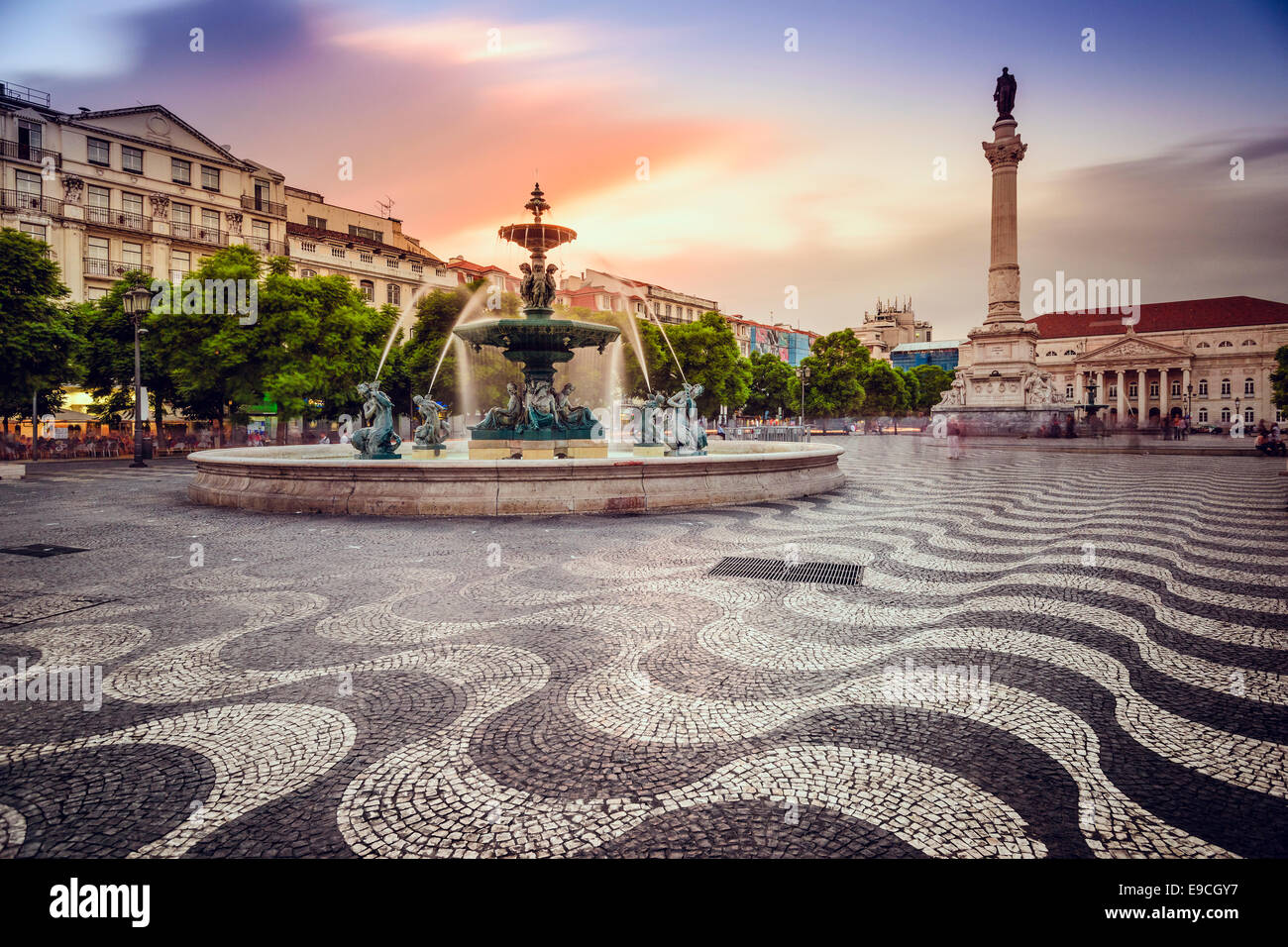 Lissabon, Portugal am Rossio-Platz. Stockfoto