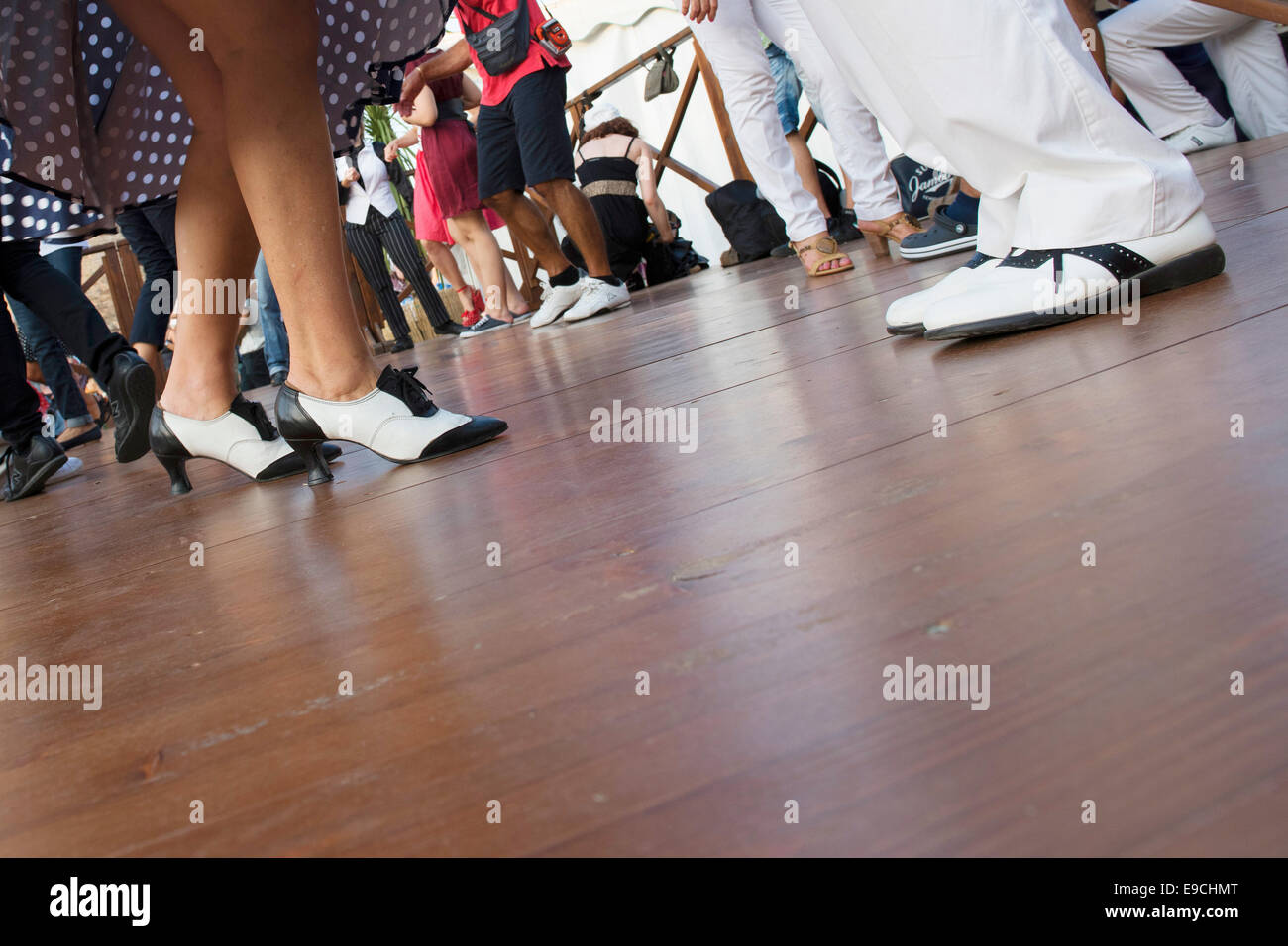 Tanzen, Füße, Menschen, Schuh, Schuhe, Bein, Summer Jamboree 2014, Senigallia Stockfoto