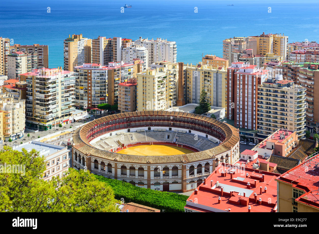 Malaga, Spanien Stadtbild in der Stierkampfarena. Stockfoto