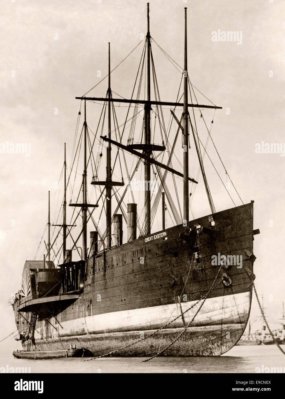SS Great Eastern, Fluss Mersey, Liverpool, c. 1889. Das Schiff war ein Bügeleisen Dampf Segelschiff von Isambard Kingdom Brunel entworfenen. Stockfoto