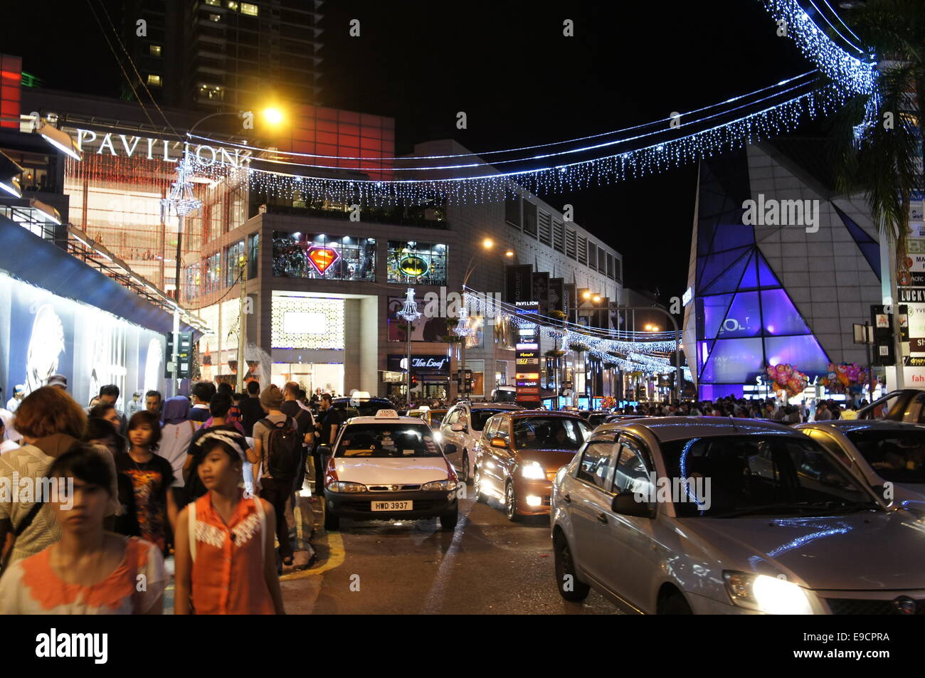 Festliche Weihnachtsstimmung in Bukit Bintang, Kuala Lumpur, Malaysia Stockfoto