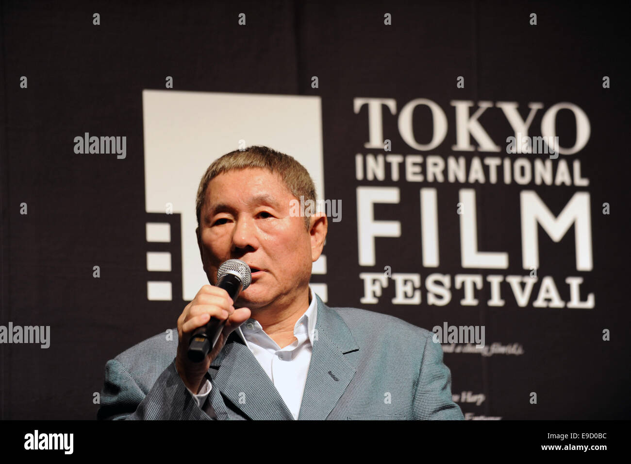 Tokio, Japan. 25. Oktober 2014. Japanischen Regisseurs Takeshi Kitano besucht die SAMURAI Award sprechen Sondersitzung während des 27. Tokyo International Film Festival in Roppongi Hills am 25. Oktober 2014 in Tokio, Japan. Bildnachweis: Hiroko Tanaka/ZUMA Draht/Alamy Live-Nachrichten Stockfoto