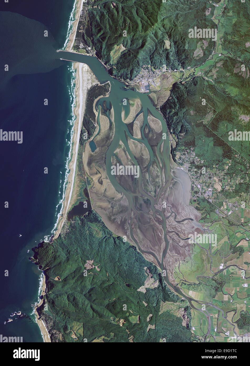 Luftbild-Karte von Tillamook Bay, Oregon Stockfoto