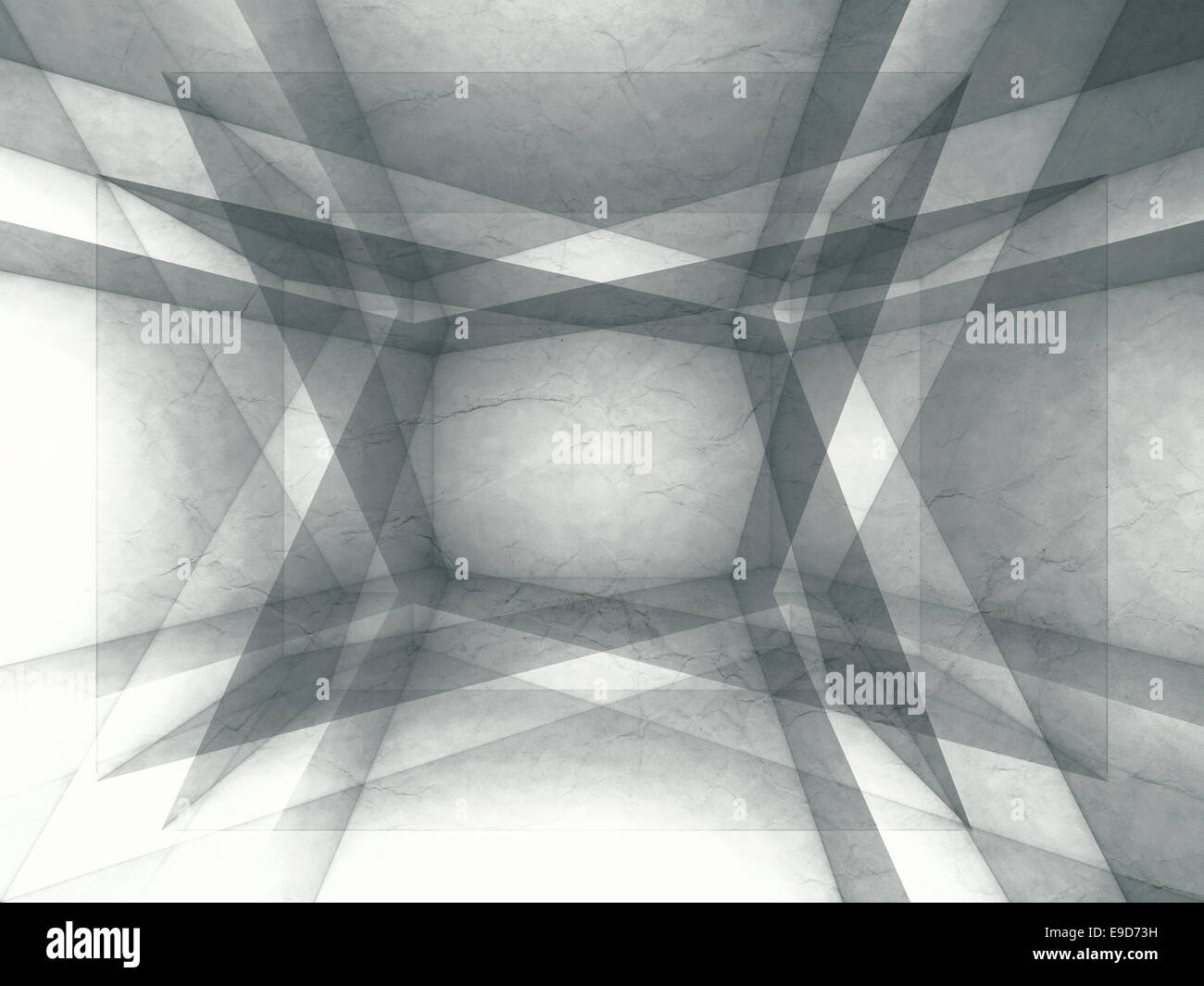 Abstrakt grau 3D-Hintergrund mit geometrischem Muster und Papierstruktur Stockfoto