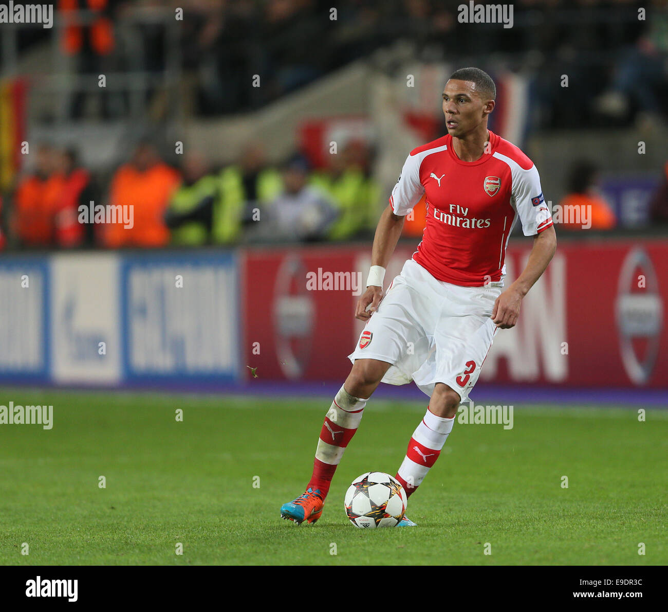 Anderlecht, UK. 22. Oktober 2014. Arsenals Kieran Gibbs in Aktion.-UEFA Champions League - RSC Anderlecht Vs Arsenal - konstanter Vanden Stock Stadion - Belgien 22. Oktober 2014 - Bild David Klein/Sportimage. © Csm/Alamy Live-Nachrichten Stockfoto