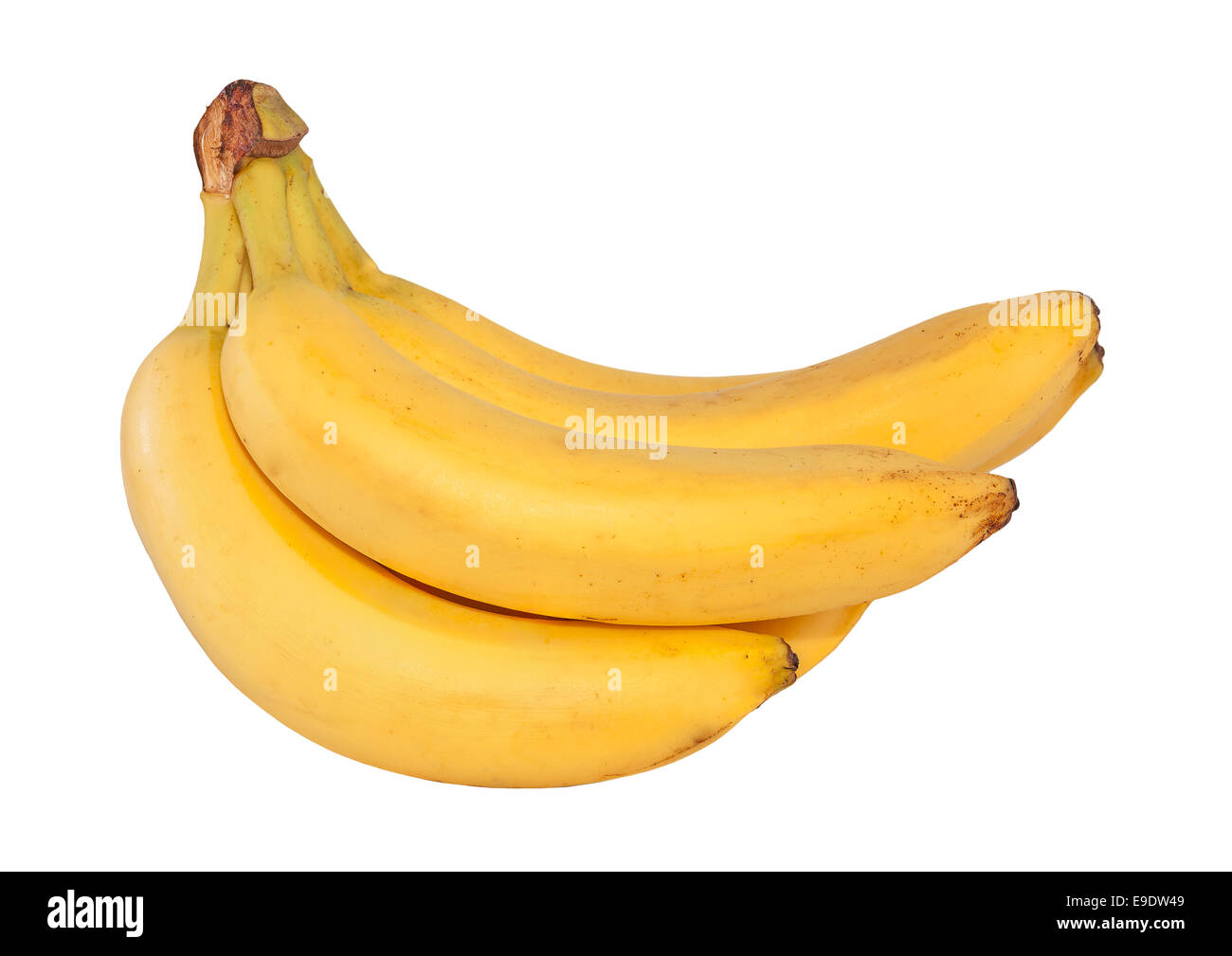 Haufen von Bananen isoliert auf weißem Hintergrund. Stockfoto