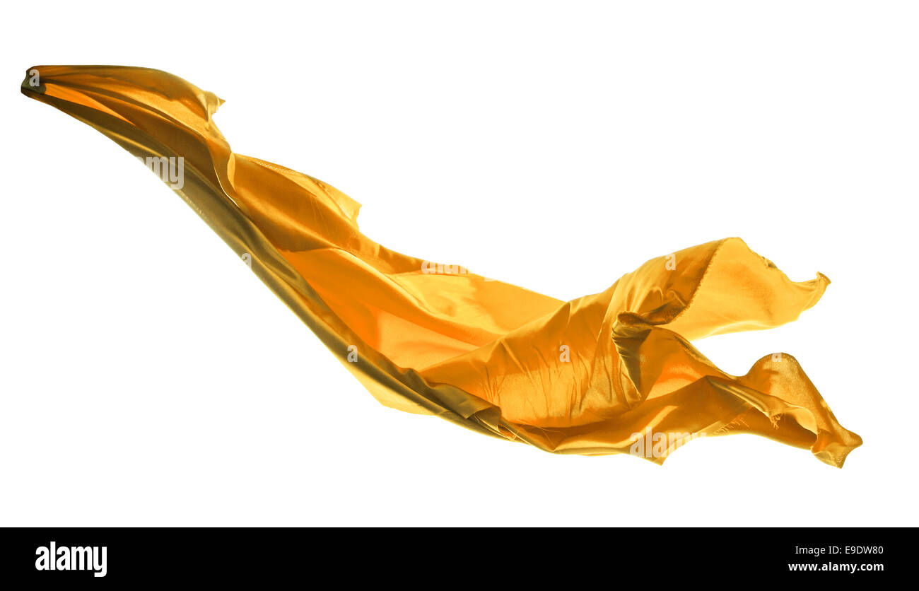 Vereinzelte Aufnahmen von frieren Bewegung der goldenen Form, isoliert auf weißem Hintergrund Stockfoto