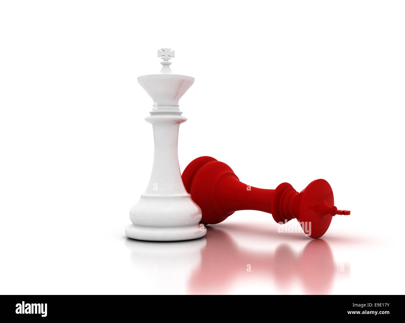 Gewinner-Konzept-rote und weiße Schach Könige Stockfoto