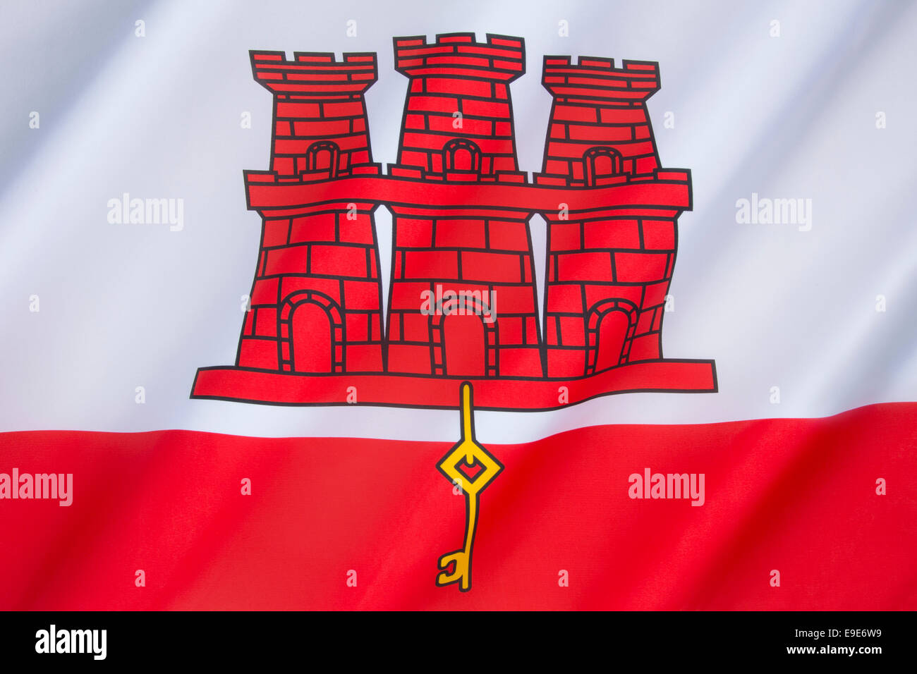 Flagge von Gibraltar Stockfoto