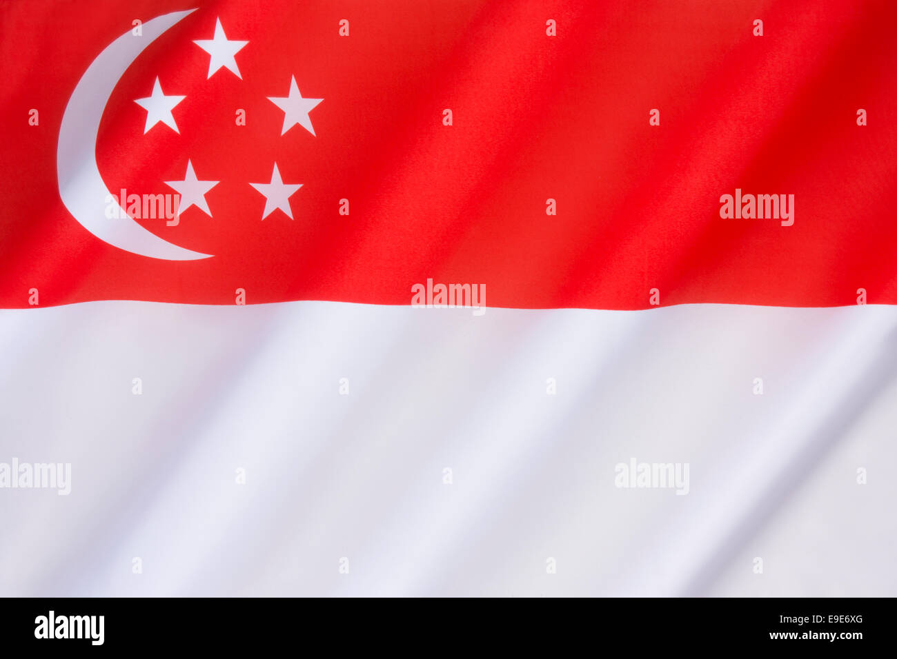 Die Nationalflagge von Singapur Stockfoto