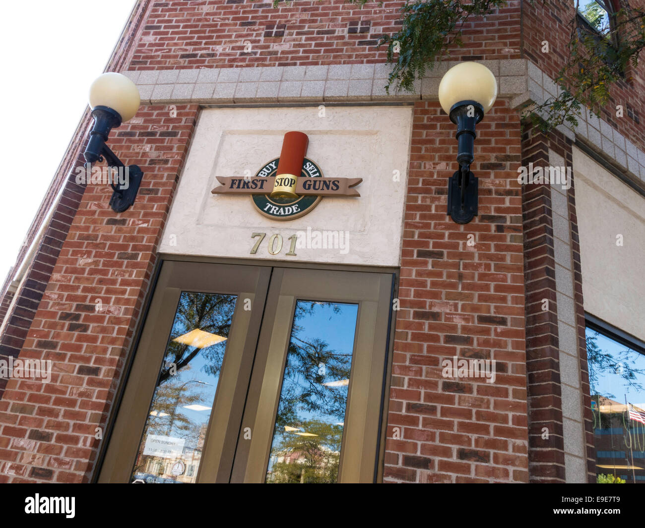 Erster Stop Guns Storefront, Rapid City, die Black Hills, South Dakota, USA Stockfoto
