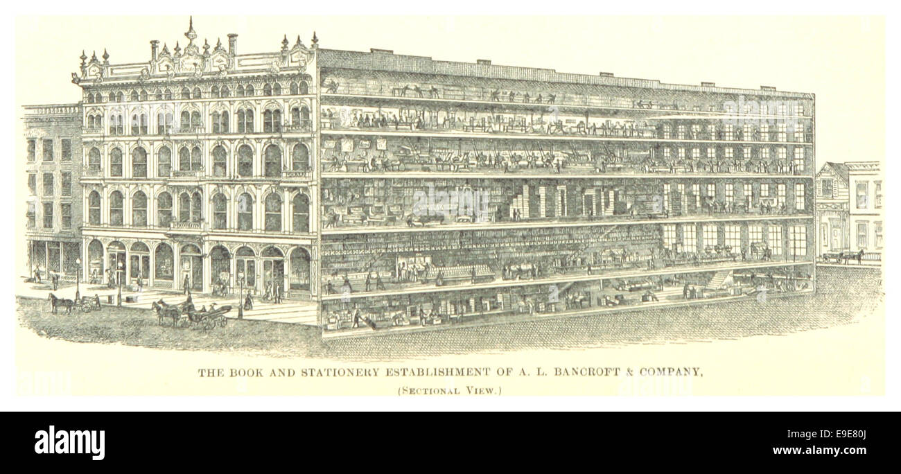 Lloyd(1876) das Buch und Schreibwaren Einrichtung von A.L. BANCROFT und Unternehmen pg319 Stockfoto