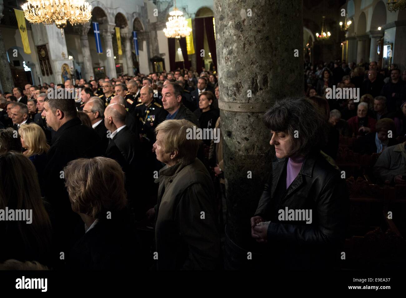 Thessaloniki, Griechenland. 26. Oktober 2014. Verherrlichung Zeremonie in der Kirche Saint Demetrius der Patron Saint of Thessaloniki, Griechenland am 26. Oktober 2014. Bildnachweis: Konstantinos Tsakalidis/Alamy Live-Nachrichten Stockfoto