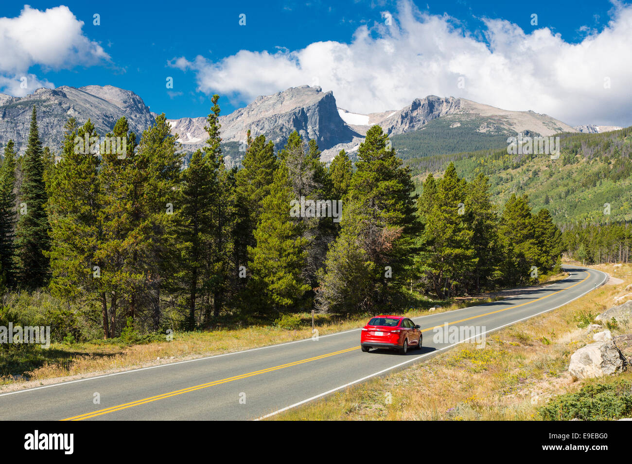 Bear Lake Road in Rocky Mountain Nationalpark Colorado Stockfoto