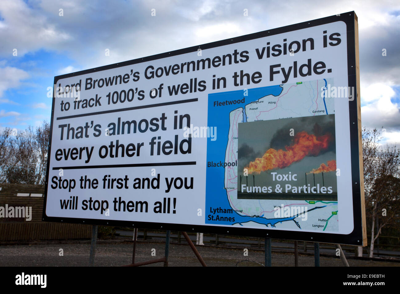 Ein cuadrilla plumpton Frack aus anti Protest Schiefergasförderung hydrofrack fracking Blackpool Methan bohren Fracturing protestieren Demonstrant verschmutzen Stockfoto